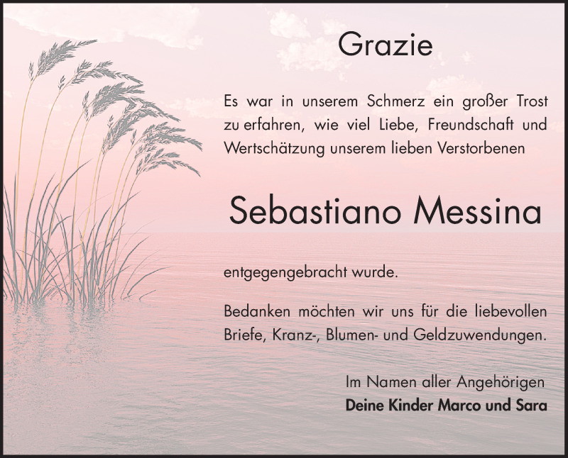  Traueranzeige für Sebastiano Messina vom 21.04.2018 aus Bergsträßer Anzeiger