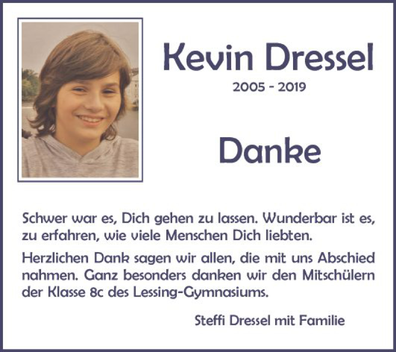  Traueranzeige für Kevin Dressel vom 28.09.2019 aus Mannheimer Morgen